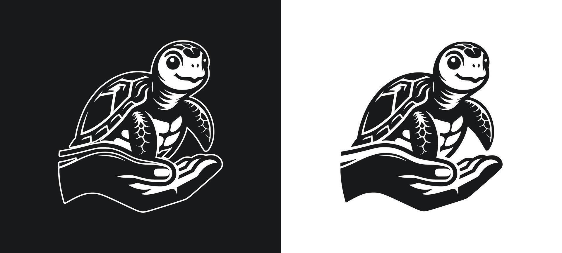 Turtle profile illustration concept. vector