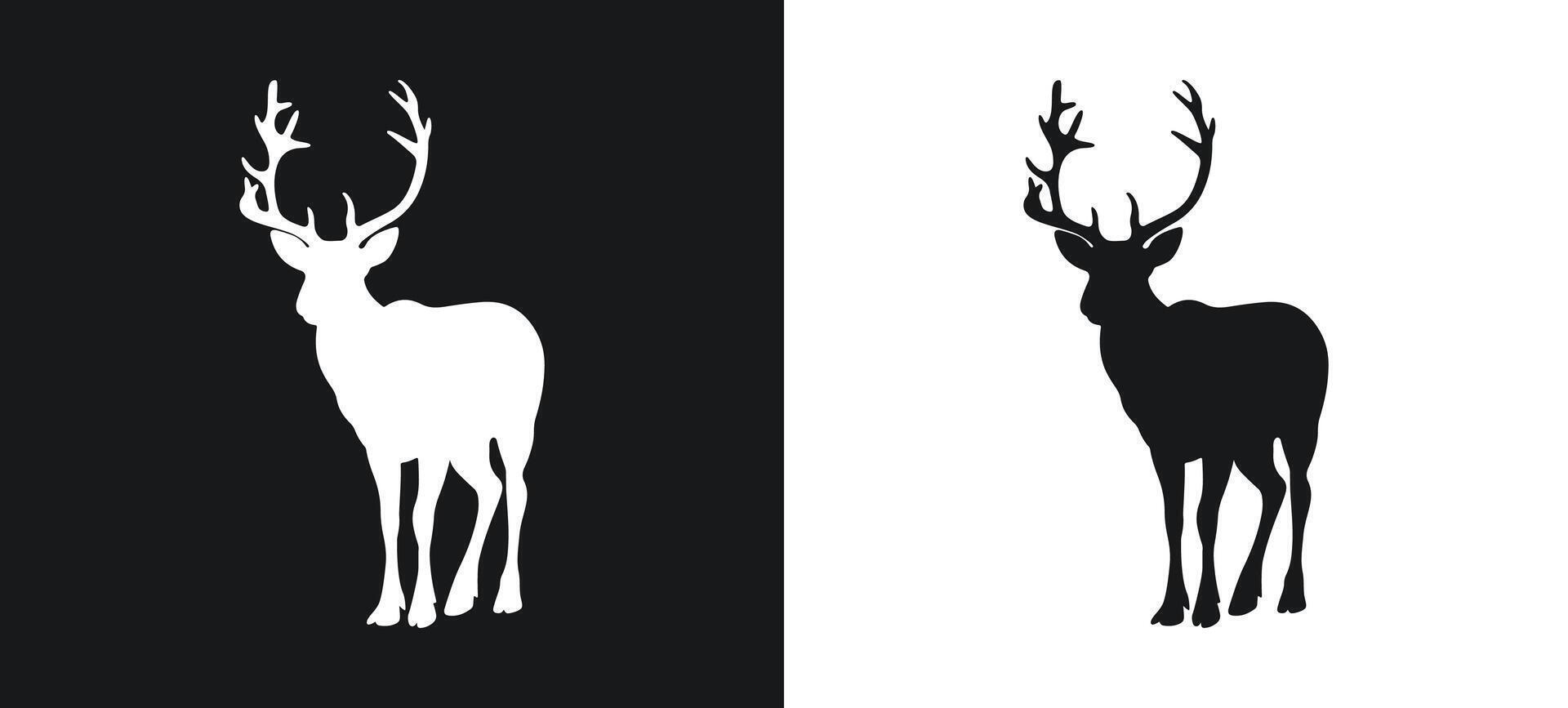Reindeer icon in black and white art vector