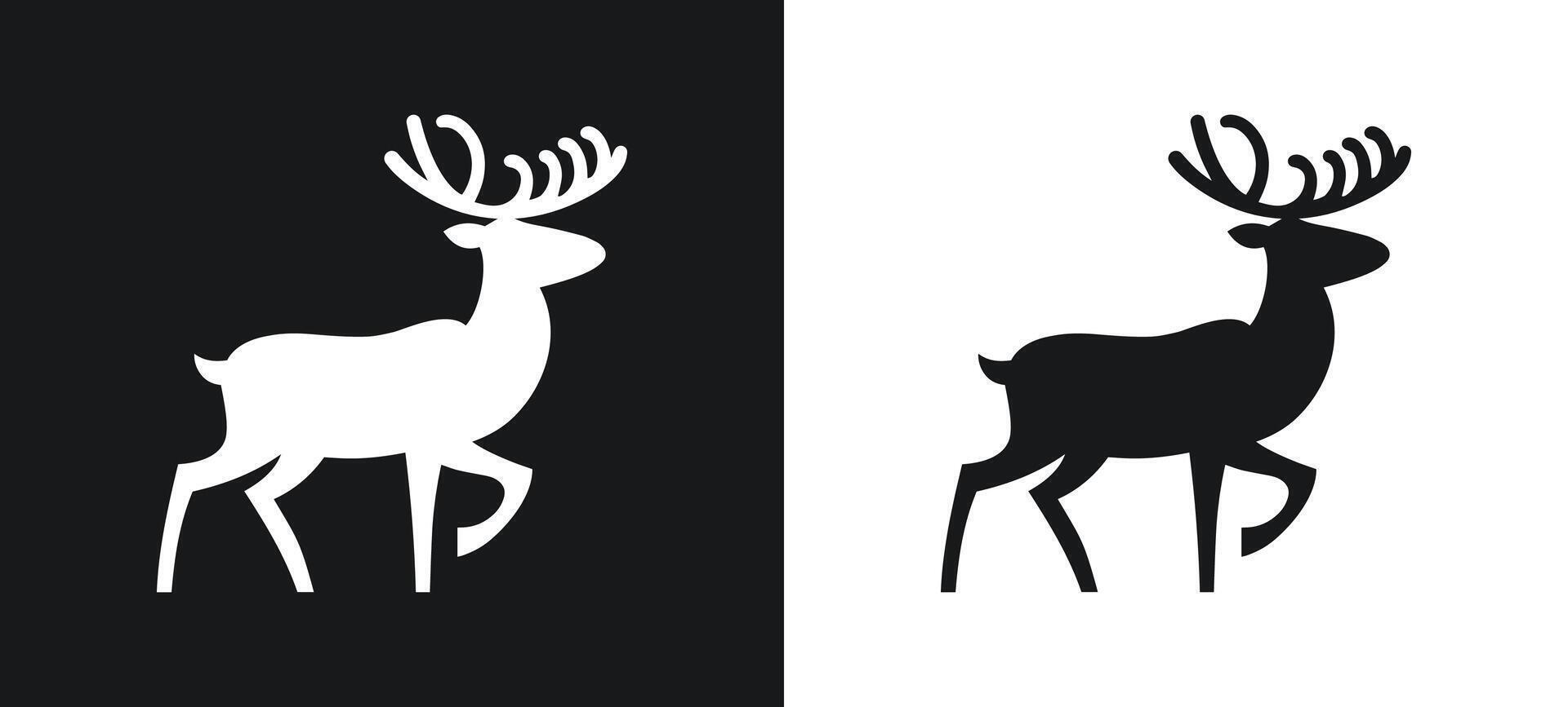 Black and white reindeer icon design vector