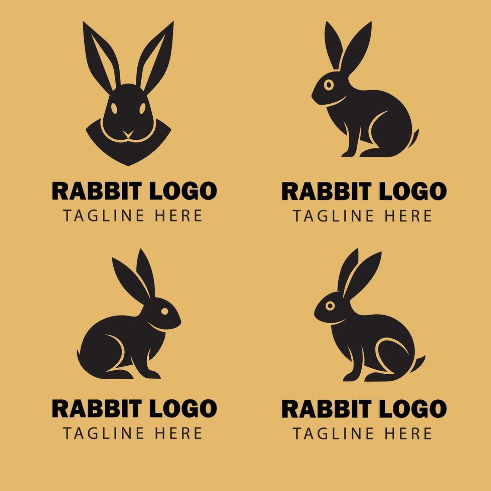 Minimal Rabbit Logo Design vector