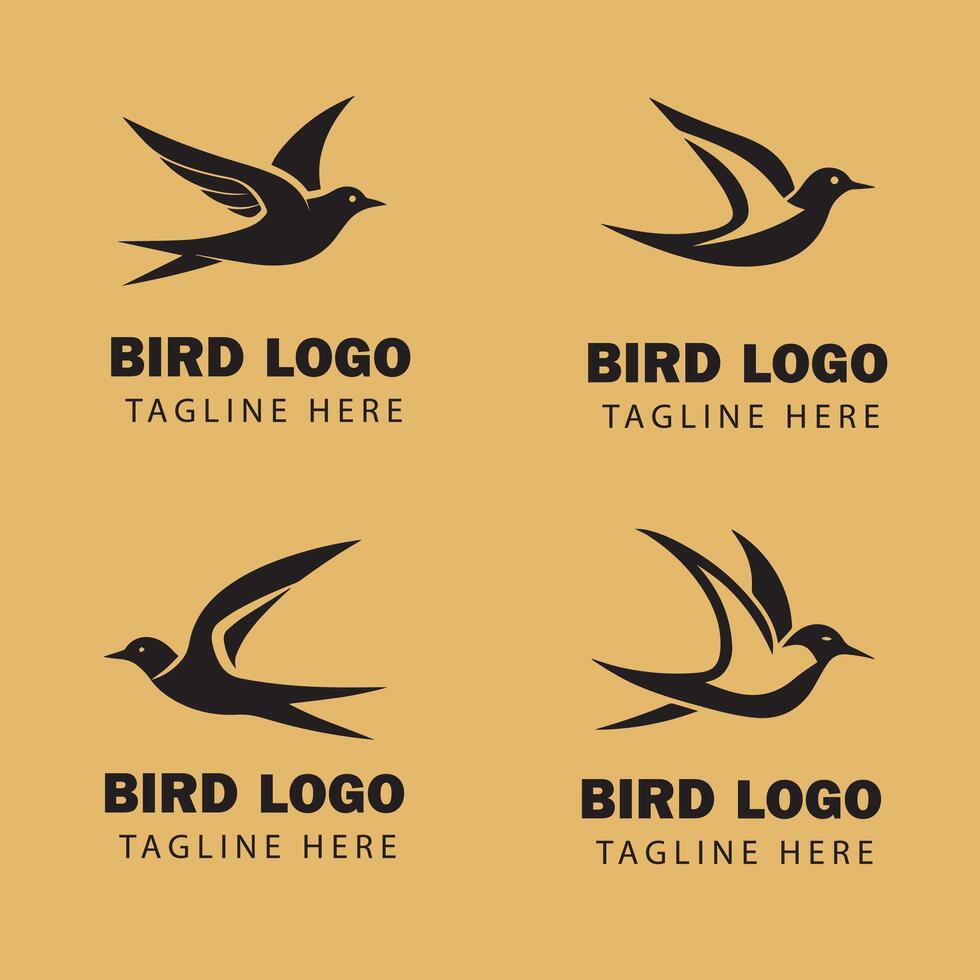 Minimal Bird Logo Design vector