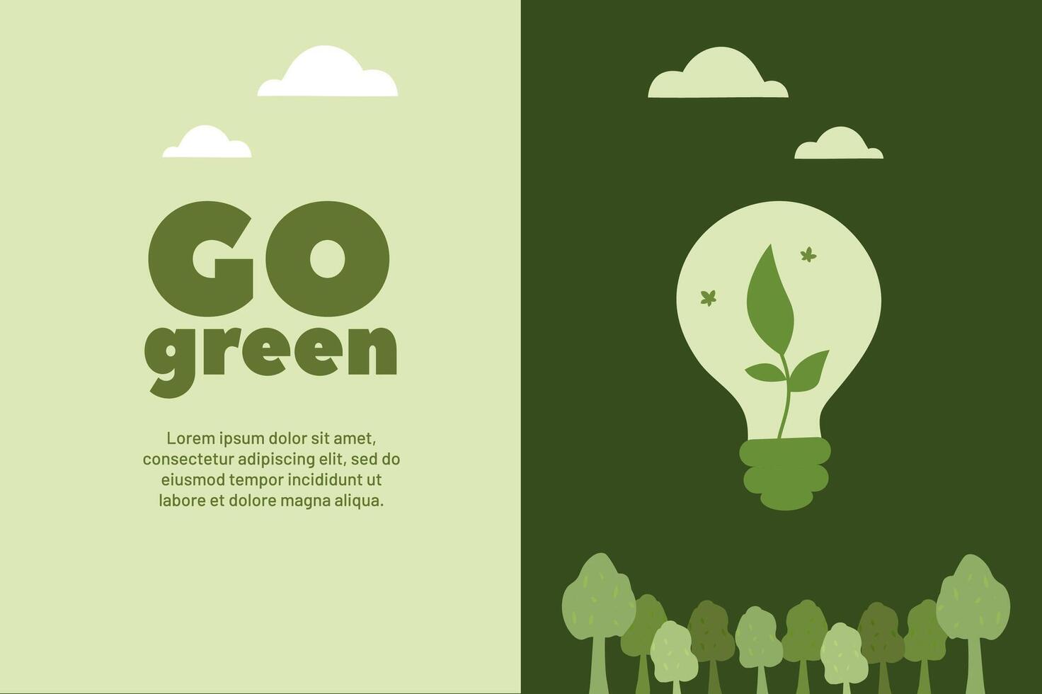 Promoting eco-friendly practices with a green light bulb theme vector
