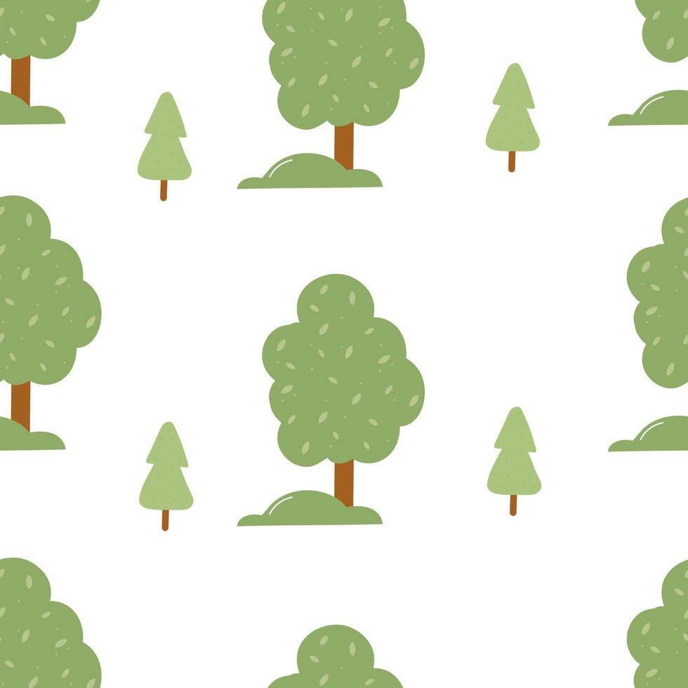 Background pattern featuring trees and greenery in a minimalist design vector