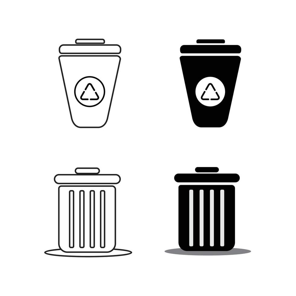 Recycle bin icon Trash icon Delete icon logo, app, UI design. illustration. vector