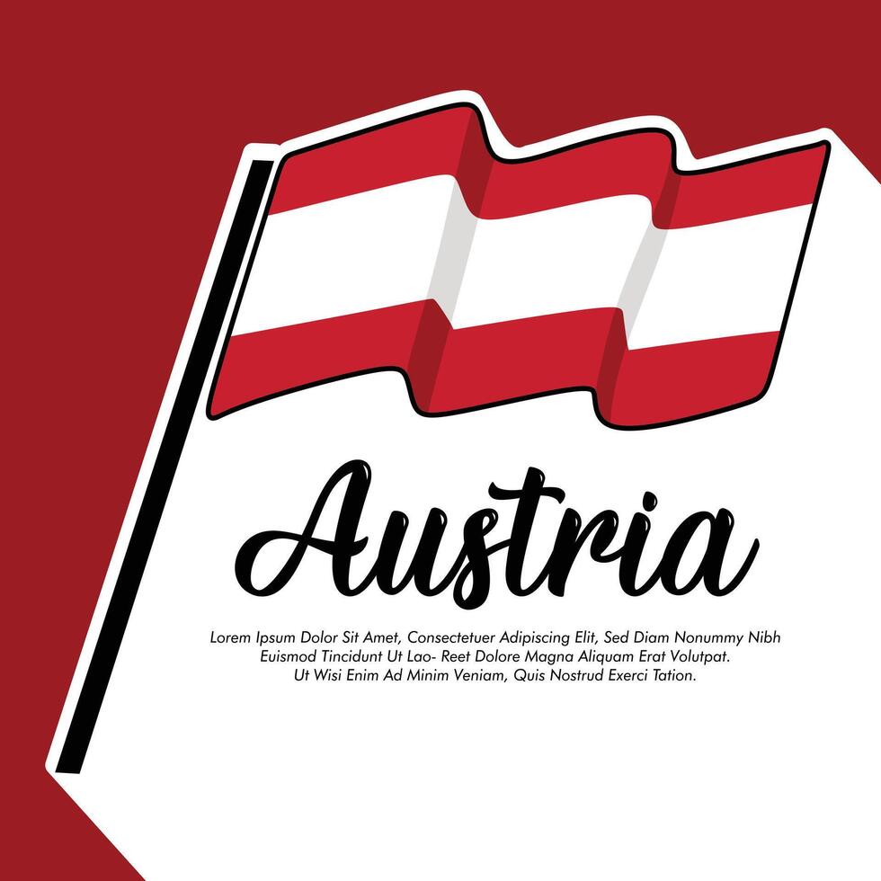 Austria flag banner Austrian flag white and red background illustration design Austria independence day banner design vector