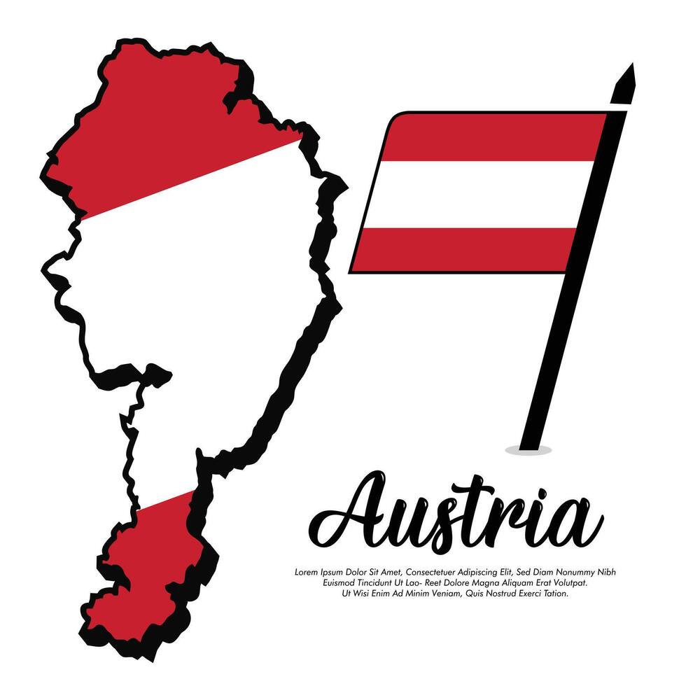 Austria flag or map banner Austrian flag white background illustration design Austria independence day banner design vector