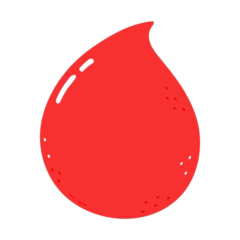 Blood drop Illustration. hand drawn cartoon kawaii character illustration icon. Isolated on white background. Blood drop character concept vector