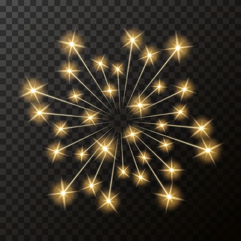 glow element. Realistic christmas sparkler. Burning sparkling candle, fireworks and festive fire. magic light for holiday and birthday background. vector