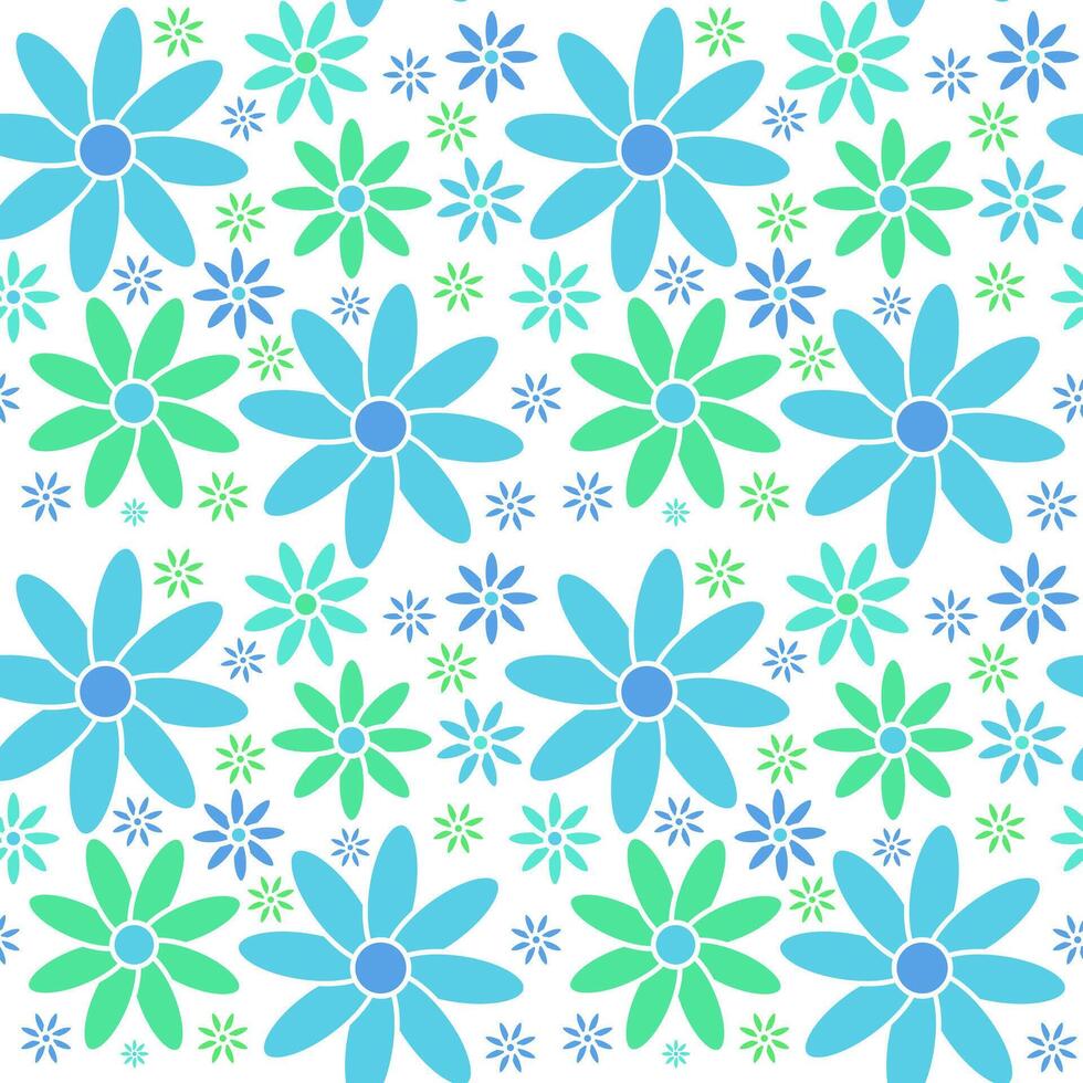Simple floral seamless pattern. Decorative abstract flower graphic endless ornament. Backgrounds, wallpapers, baby surface design, textile, fabric, print, design papers, web, napkins vector