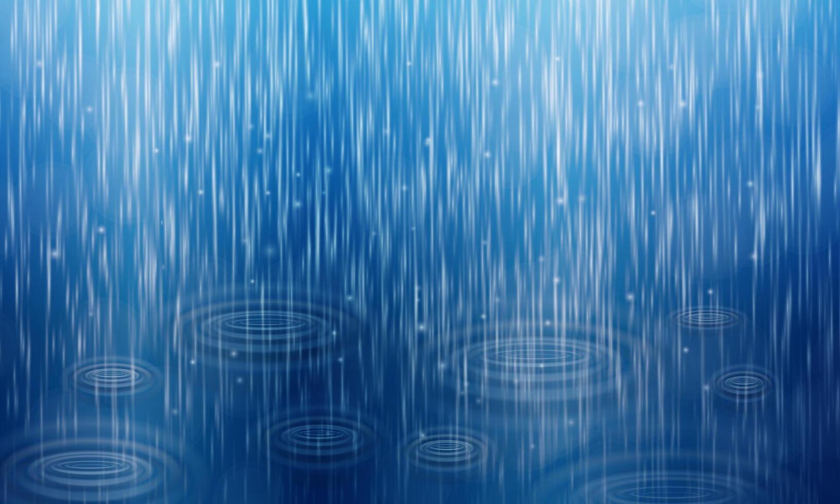 Heavy rain stripes pattern blue background. ripple water. vector
