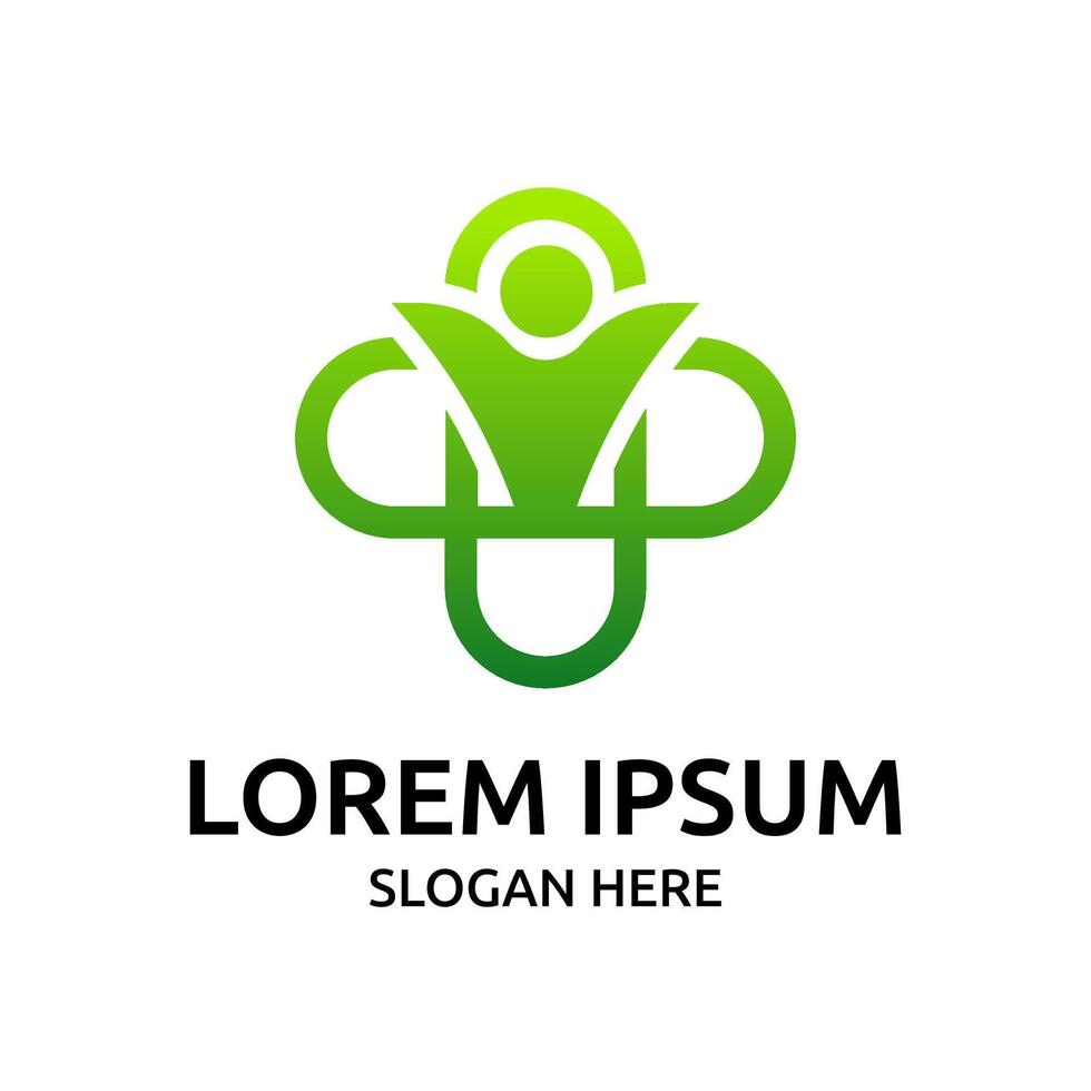 Modern Health and Wellness Logo Design in Gradient Green vector