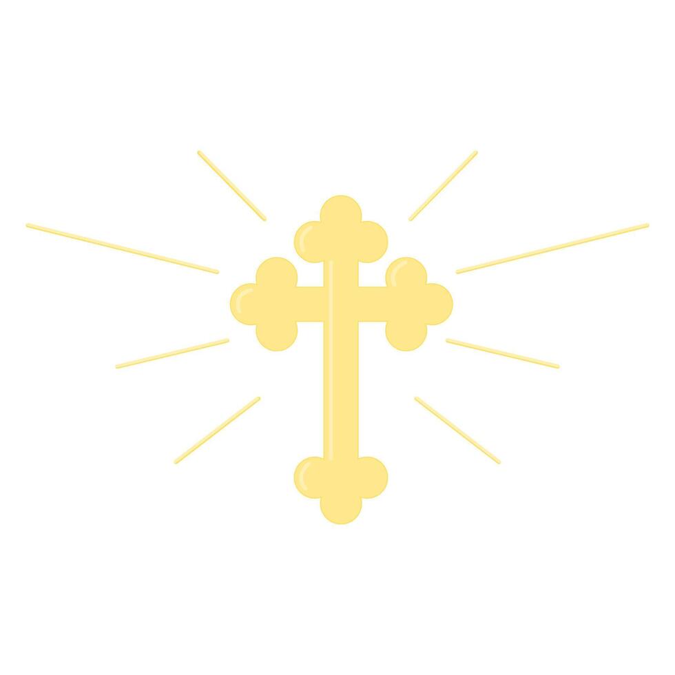 Cross with Golden Rays Illustration vector