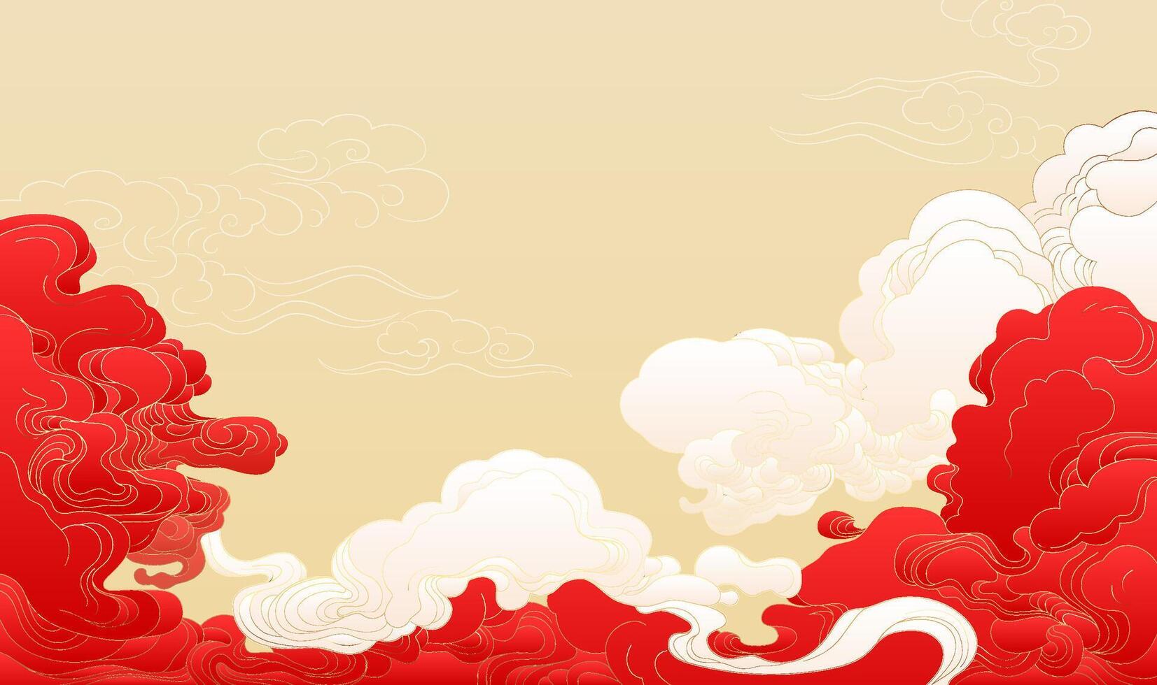Chinese style red to celebrate the New Year background red and white moire vector