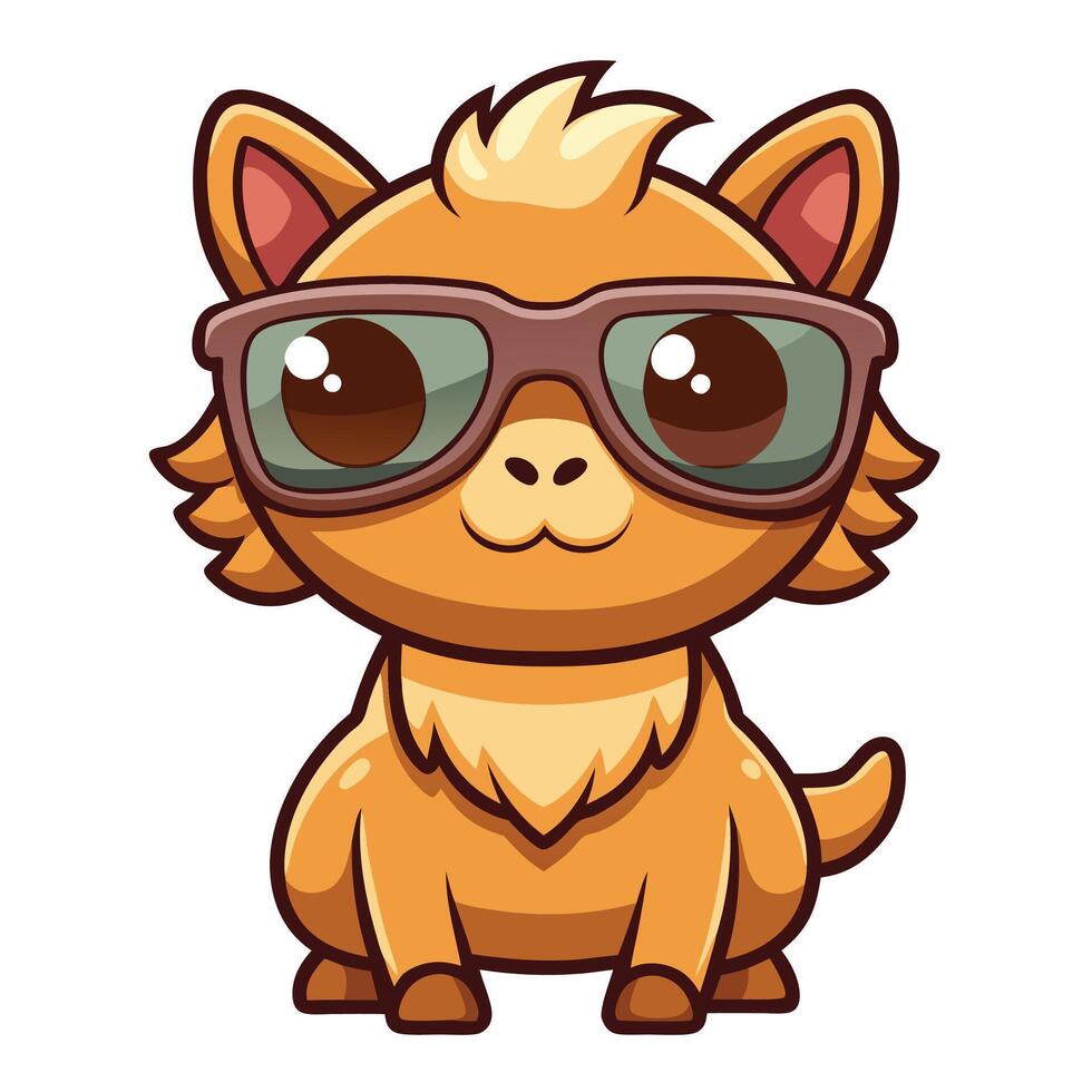 a cartoon cat wearing sunglasses vector