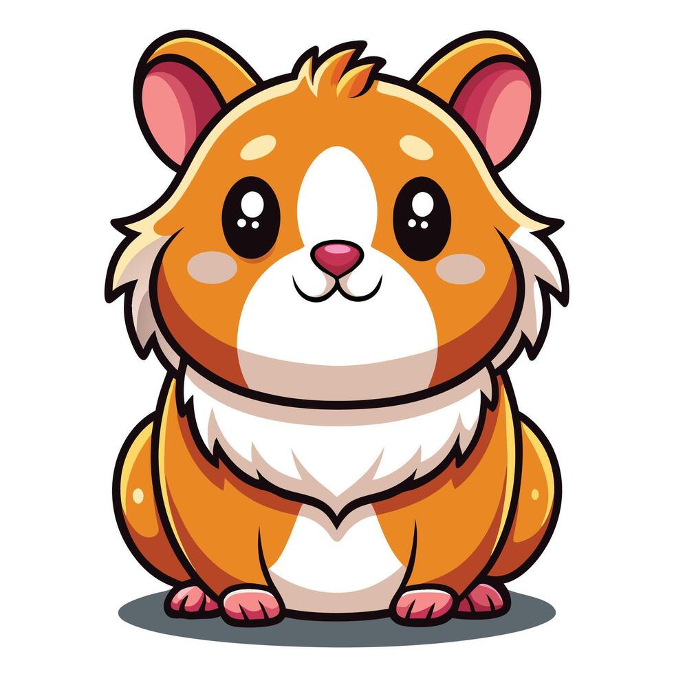 a cartoon hamster sitting down with a big smile vector