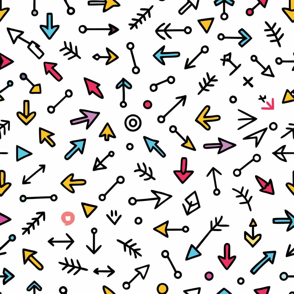 seamless pattern with colorful arrows and arrows vector