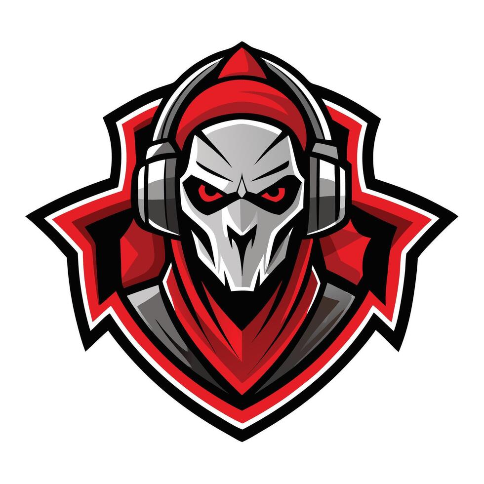 a skull with headphones on his head vector