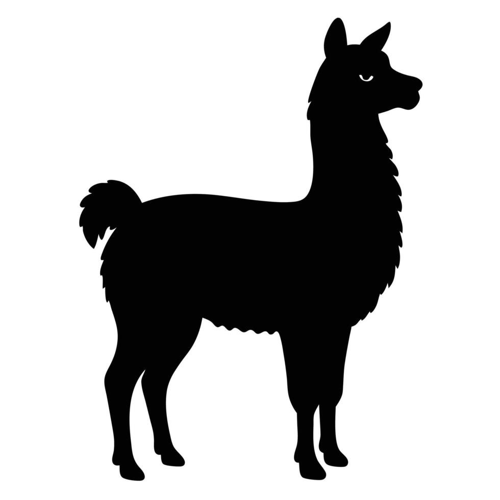llama silhouette on white background illustration vector