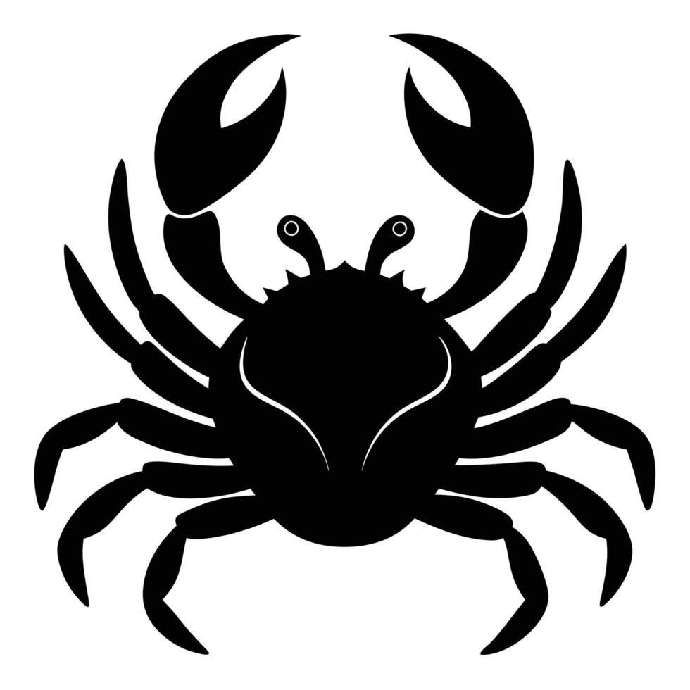 black silhouette of a crab on a white background vector