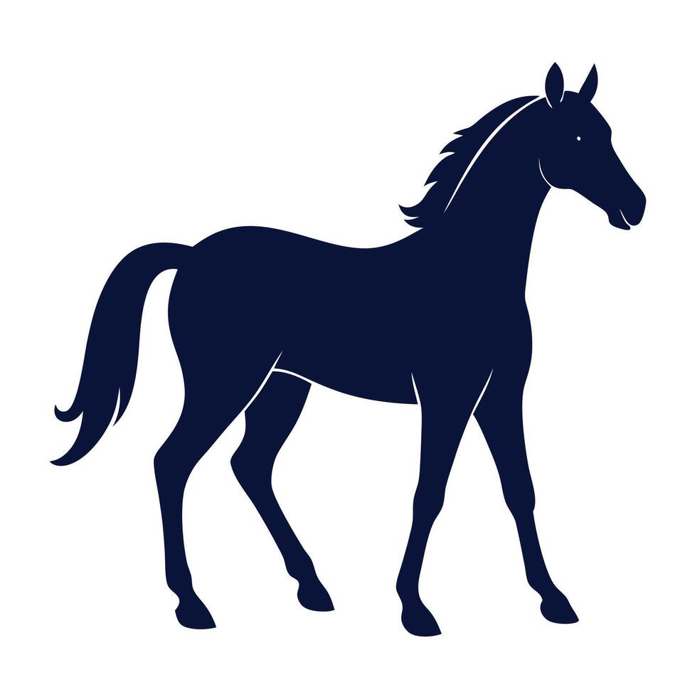 a horse silhouette on a white background vector