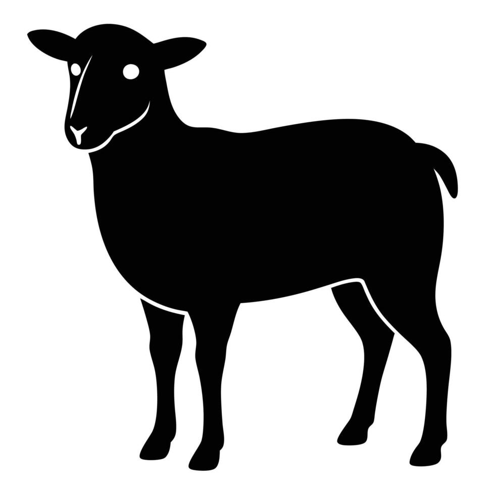 black sheep silhouette on white background vector