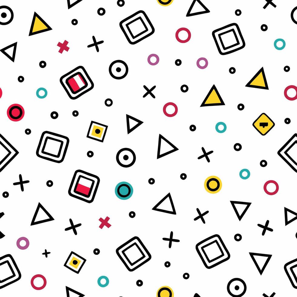 seamless pattern with geometric shapes and colors vector