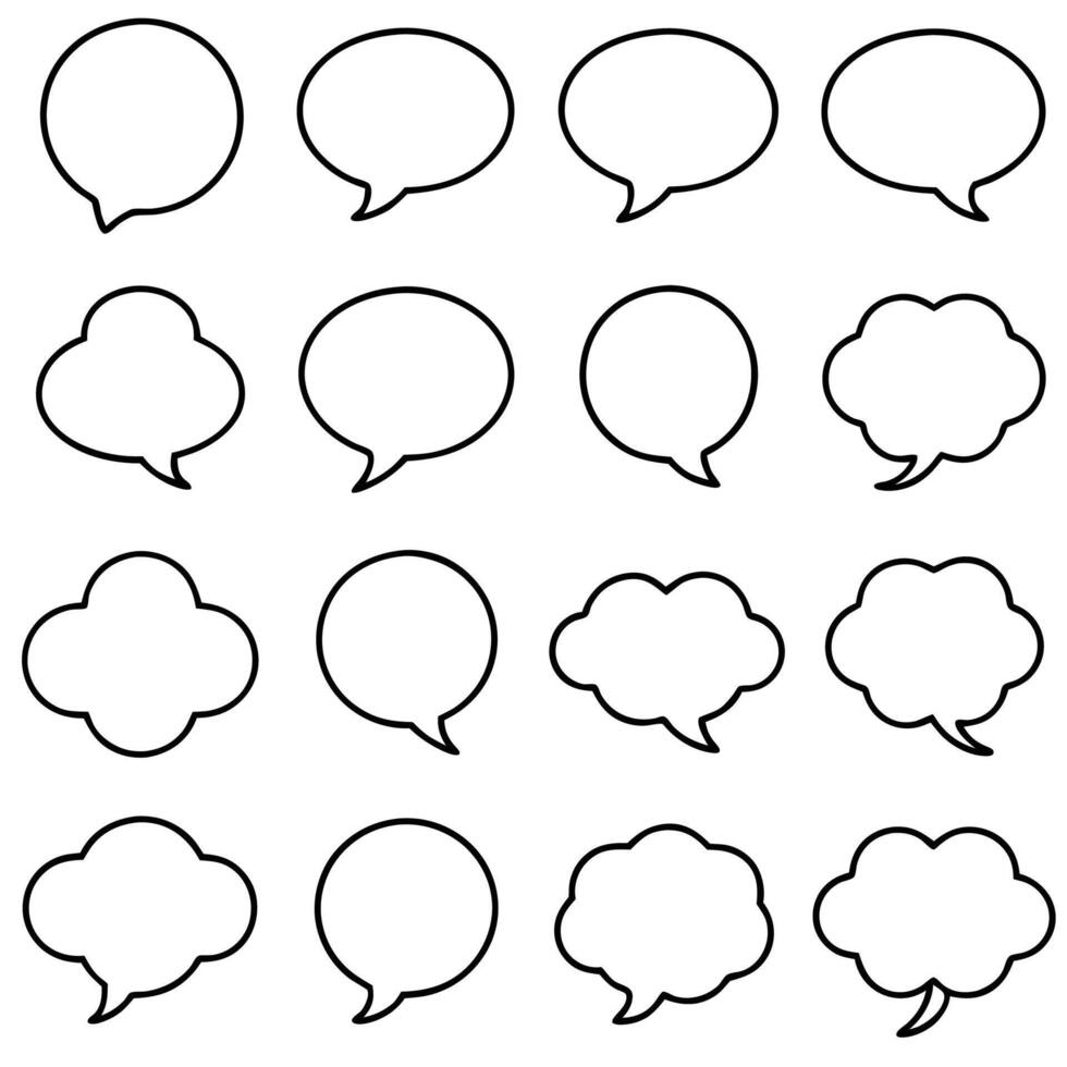 a set of speech bubbles with different shapes vector