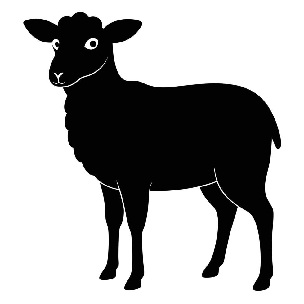 black sheep silhouette on white background vector
