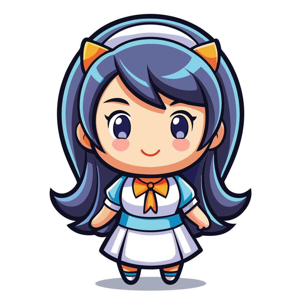 a cartoon character of a girl in a nurse outfit vector