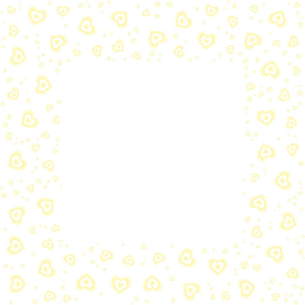 Cute frame with blurred gradient hearts . Romantic design for Valentine's Day, wedding and Mother's Day for postcard, web, banner, brochure. vector