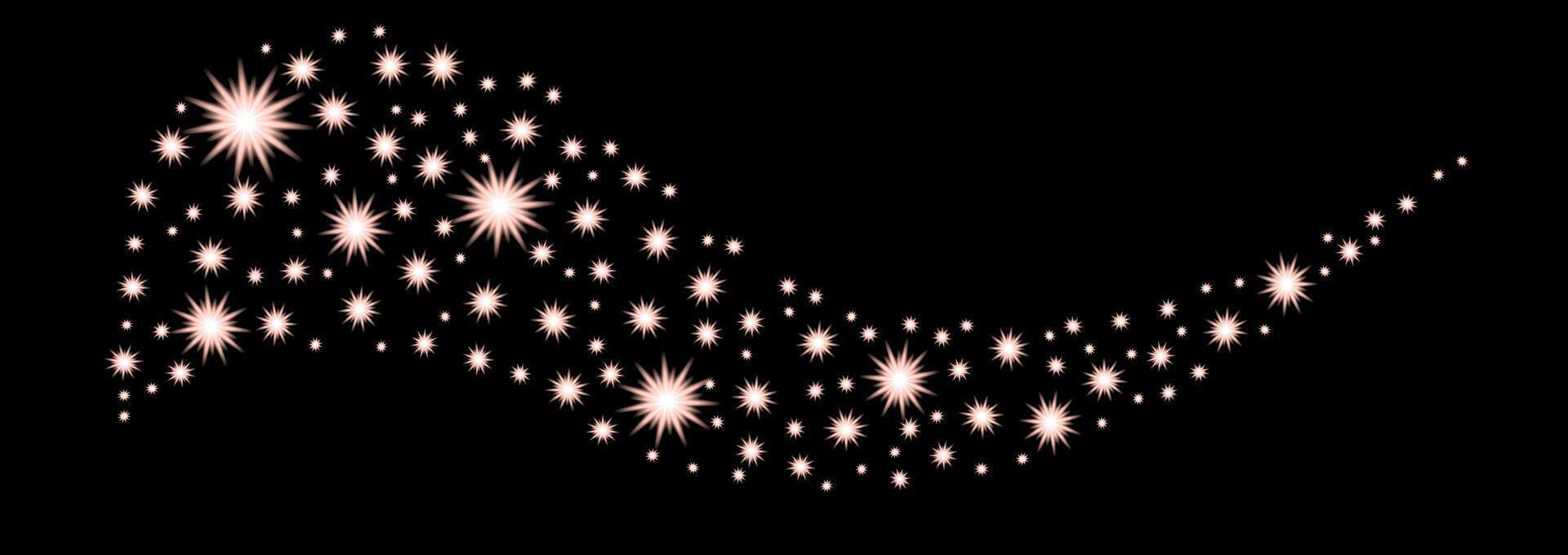 Flying shiny stars with aura , sparkling Christmas confetti. Shimmering beautiful abstract template. Glittery holiday background . vector
