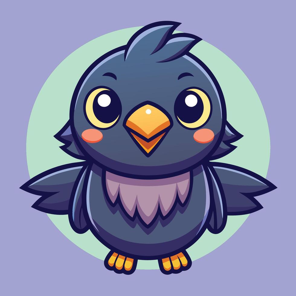 a cartoon bird with big eyes and a big beak vector