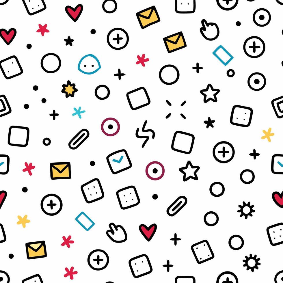 a colorful pattern with icons and symbols vector