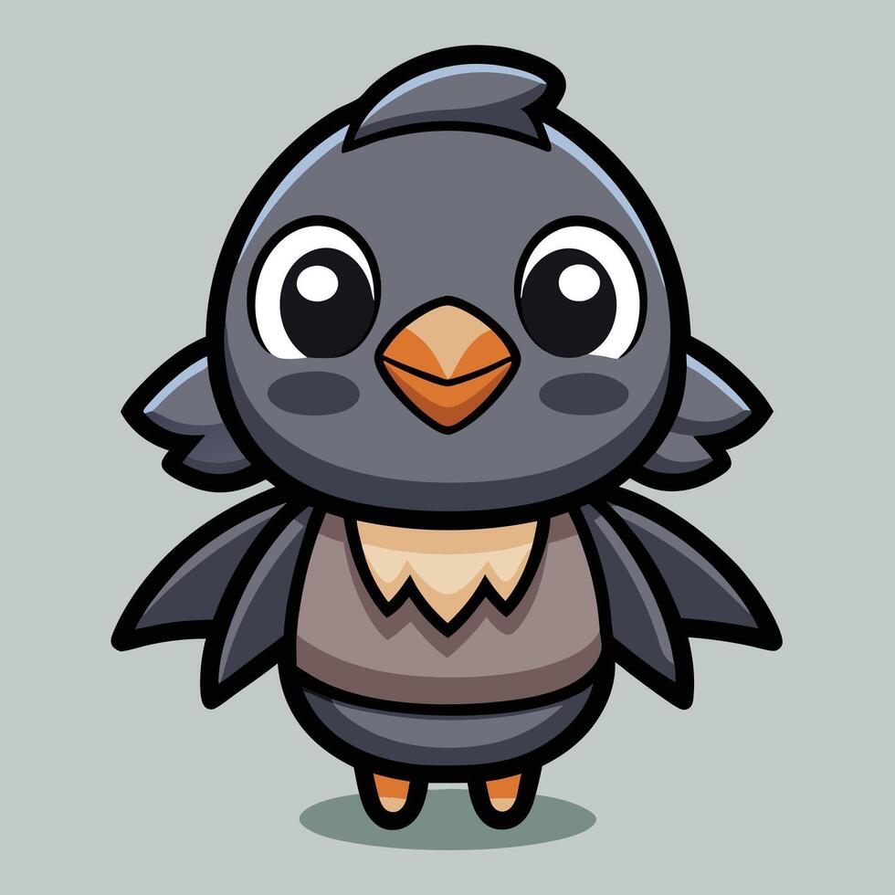 cartoon bird with big eyes and a big beak vector