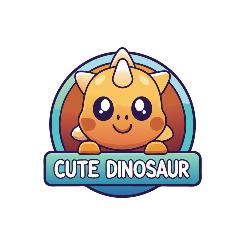 cute dinosaur logo design vector
