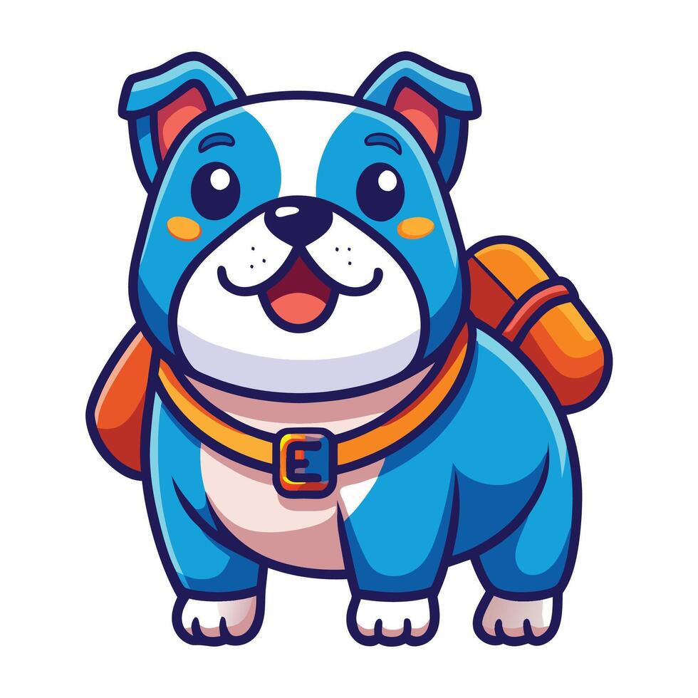 a cartoon dog with a backpack on its back vector