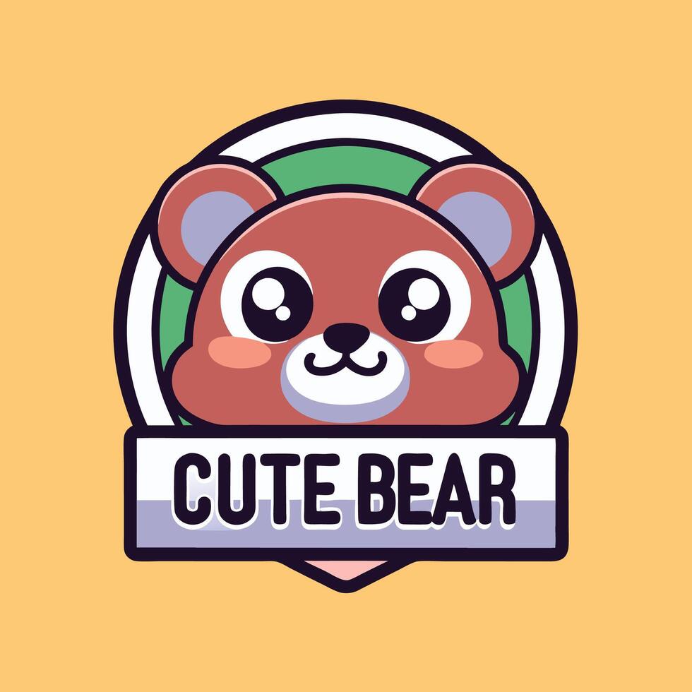 a cute bear logo with the word cute bear vector