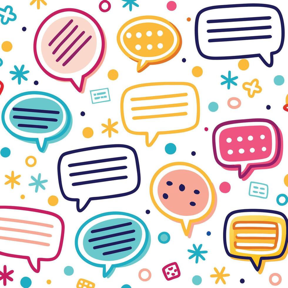 colorful speech bubbles on a white background vector