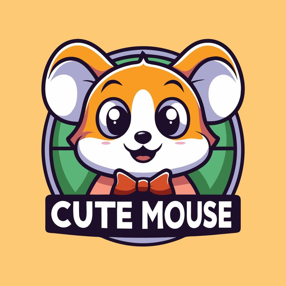 a cute mouse logo with the words cute mouse vector