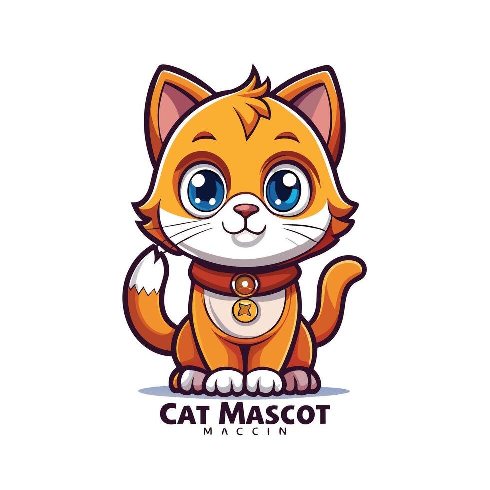 cat mascot illustration vector