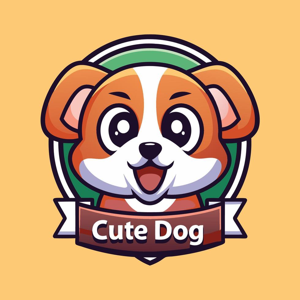 a cute dog logo with the words cute dog vector