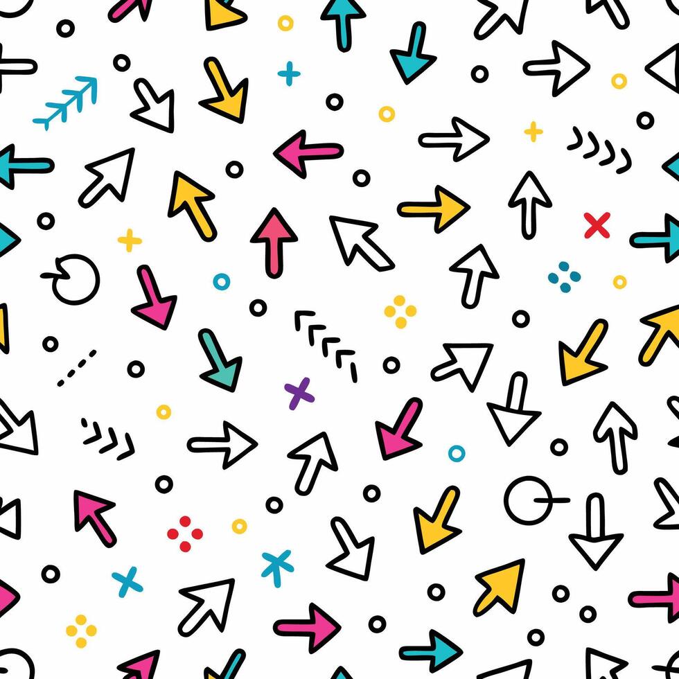 a colorful pattern with arrows and arrows on it vector