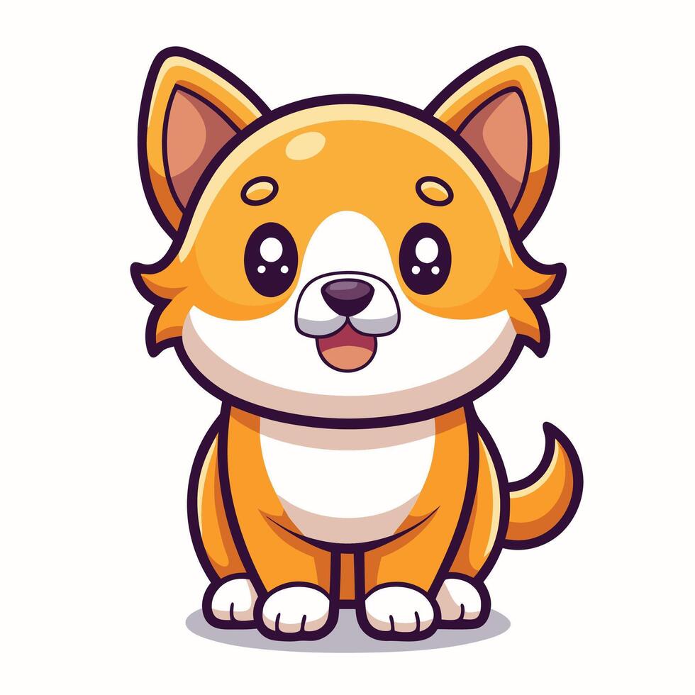cute corgi dog illustration vector