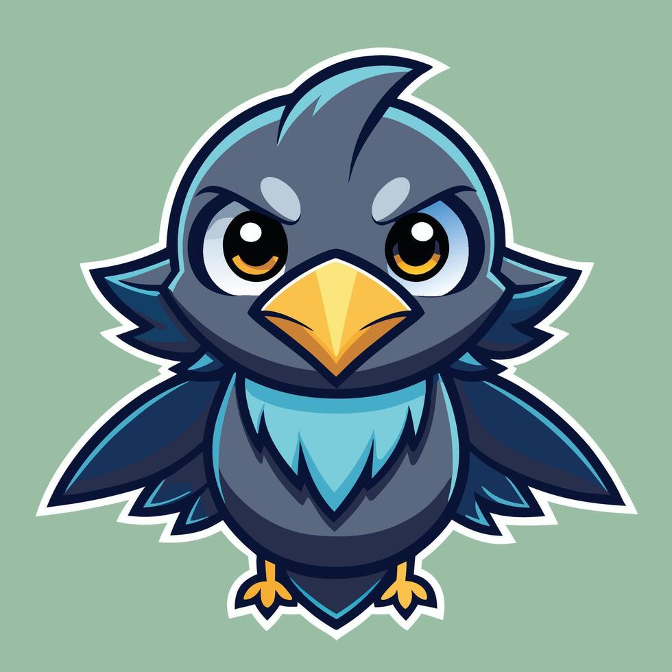 a cartoon bird with blue eyes and a big beak vector