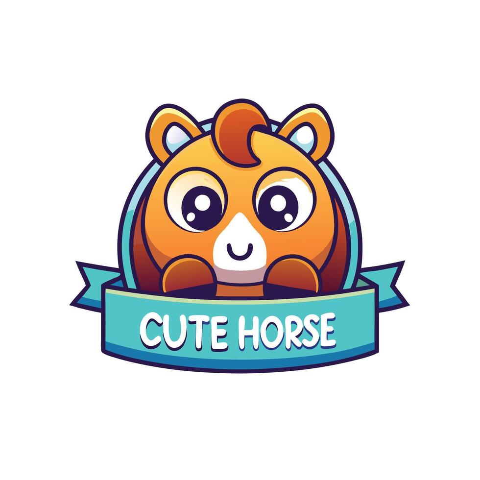 a cute horse logo with the words cute horse vector