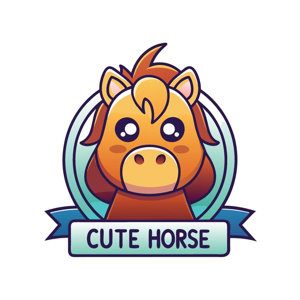 a cute horse logo with the words cute horse vector