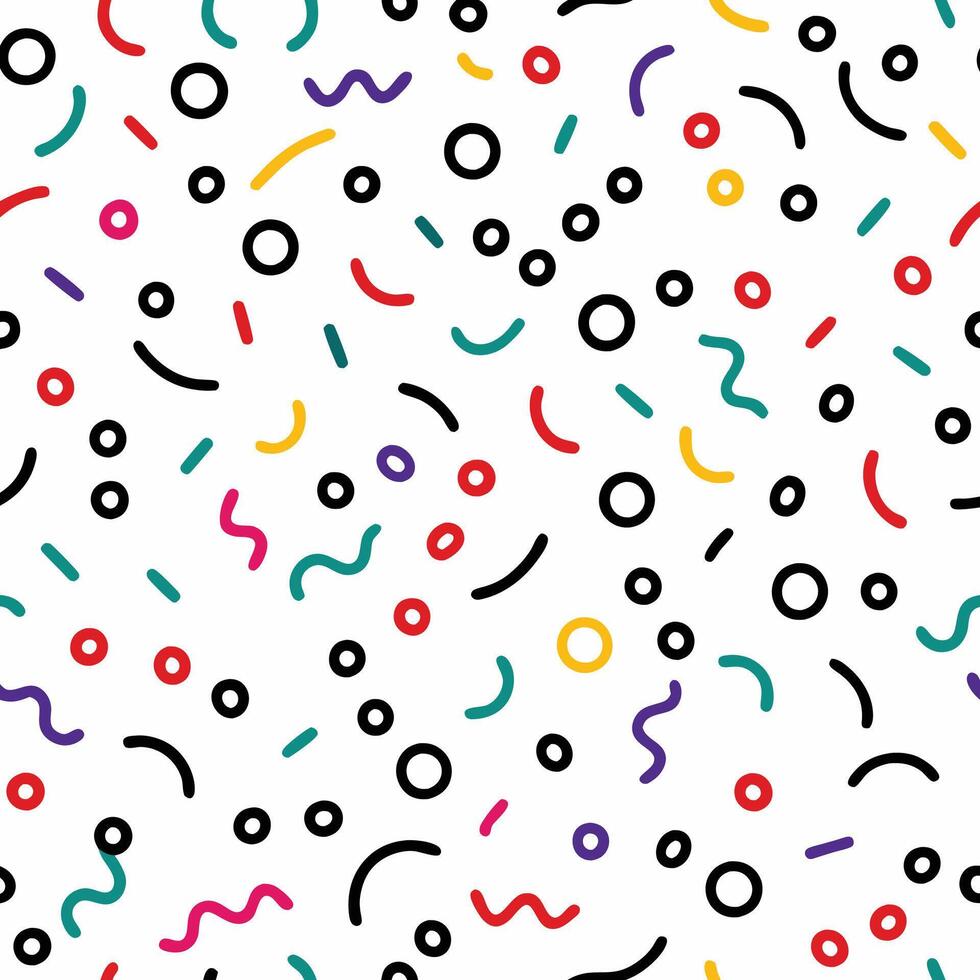 seamless pattern with colorful shapes and lines vector