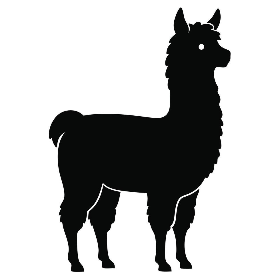 llama silhouette on white background illustration vector