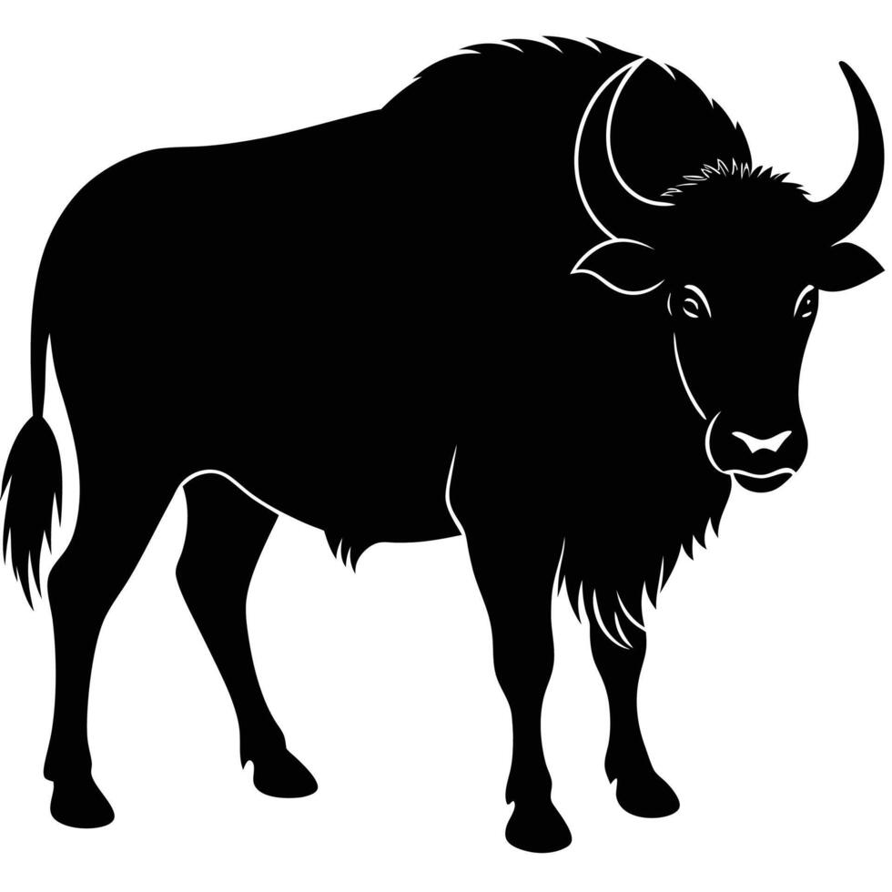 silhouette of a buffalo on a white background vector