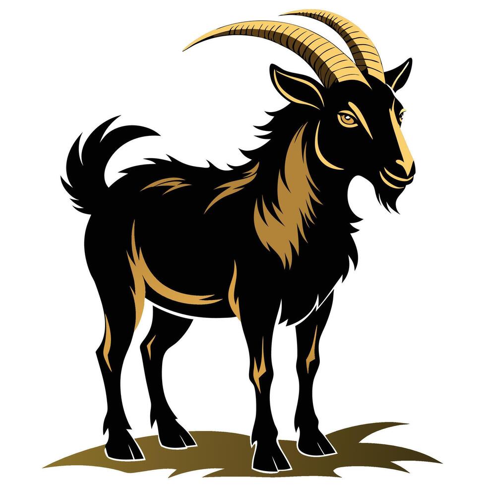 goat with horns on a white background vector